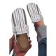 White Striped Slip-on Canvas Slippers