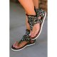 Leopard Vintage Rivet Fringed Gladiator Sandals