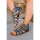 Snakeskin Criss Cross Lace-up Hollowed Gladiator Sandals
