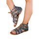 Snakeskin Criss Cross Lace-up Hollowed Gladiator Sandals