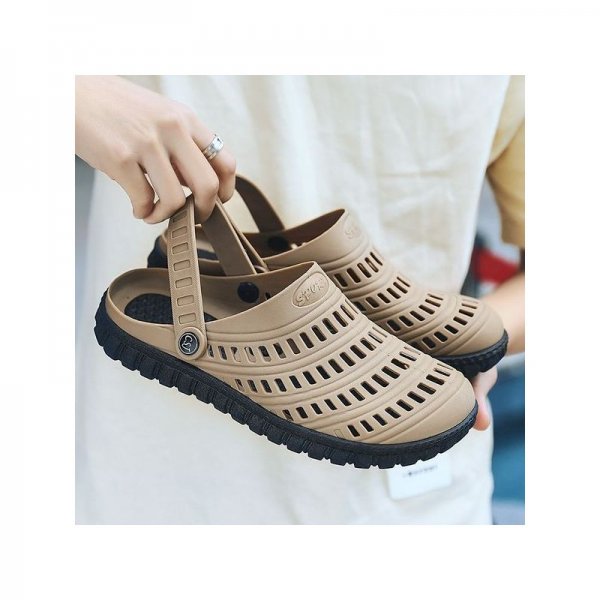 Summer Men Sandals Hollow Casual Jelly Hole Slippers Breathable Plus Size Outdoor Beach Water Shoes