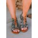 Snakeskin Criss Cross Lace-up Hollowed Gladiator Sandals