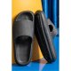 Black Hollow-out Thick Soled Slip On Slippers