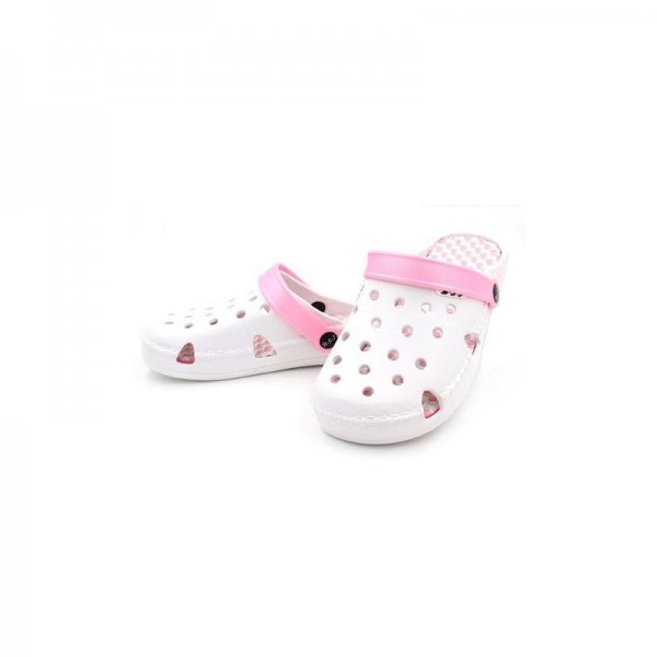 New Cartoon Couple Shoes Female Hole Shoes  Beach Sandals And Slippers-White