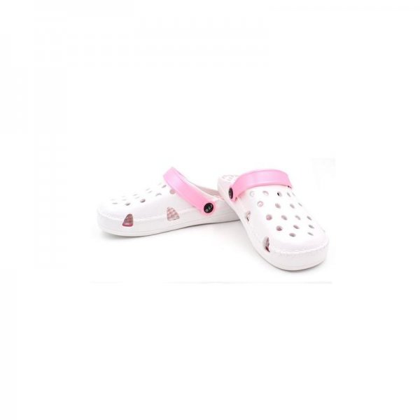 New Cartoon Couple Shoes Female Hole Shoes  Beach Sandals And Slippers-White