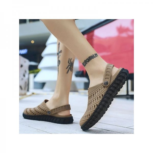 Summer Men Sandals Hollow Casual Jelly Hole Slippers Breathable Plus Size Outdoor Beach Water Shoes