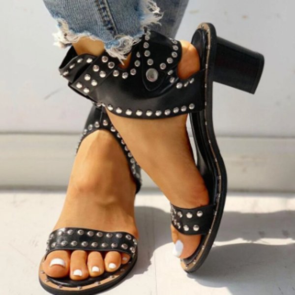 Women  Opened Toe Casual Chunky Heel Sandals