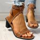 Women  Opened Toe Casual Chunky Heel Sandals