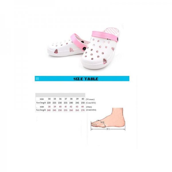 New Cartoon Couple Shoes Female Hole Shoes  Beach Sandals And Slippers-White