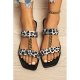 Leopard Chain Connected Leopard Fish Toe Sandal Slippers