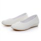 Poe heeled small white shoes with cow tendon soles