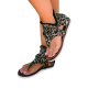 Leopard Vintage Rivet Fringed Gladiator Sandals