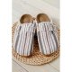 White Striped Slip-on Canvas Slippers