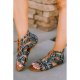 Snakeskin Criss Cross Lace-up Hollowed Gladiator Sandals